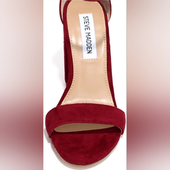 Steve Madden | Carson Dark Red Suede Ankle Strap Platform Heels | 9 - Picture 12 of 13